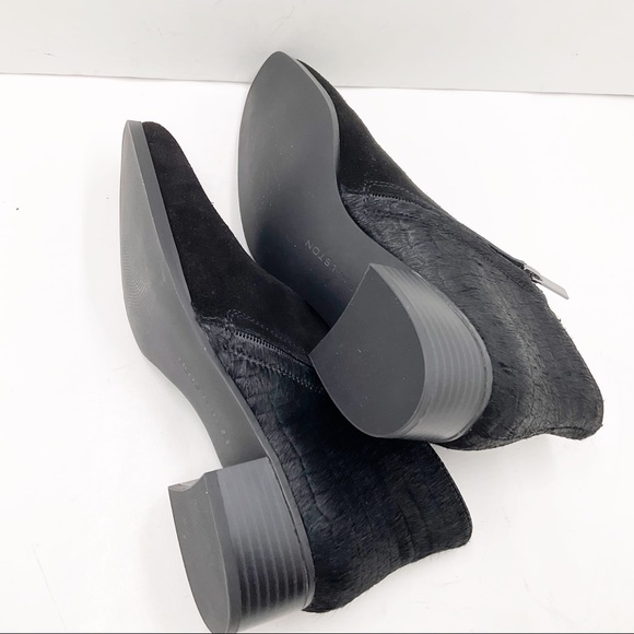 🆕{H By Halston} Lana Leather Calf Hair Black Booties - Picture 12 of 16